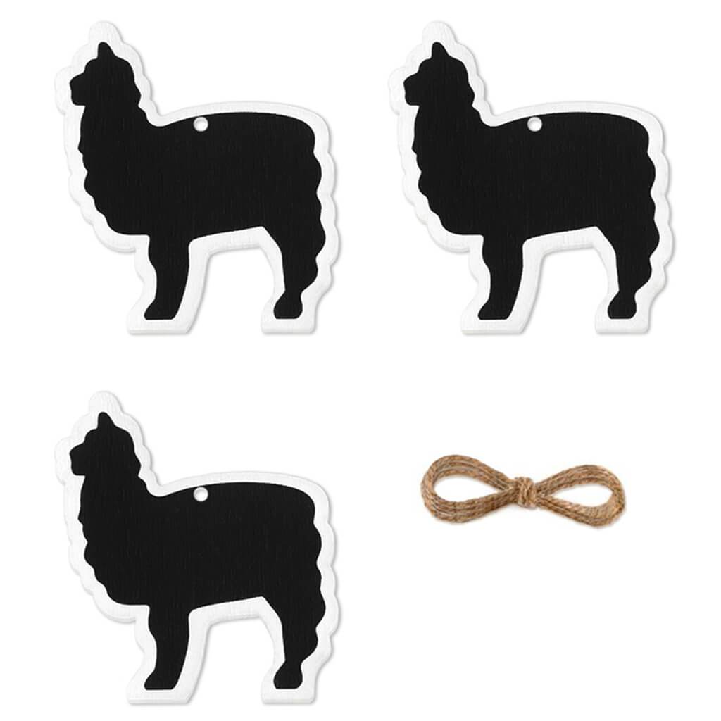 Chalk-It-Up Wood Hangers Garland X3 with Jute Cord Llama 9cm