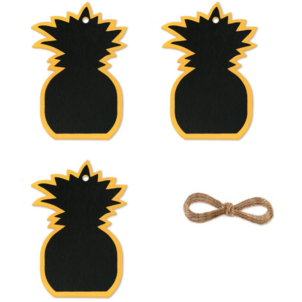Chalk-It-Up Wood Hangers Garland X3 with Jute Cord Pineapp 9cm