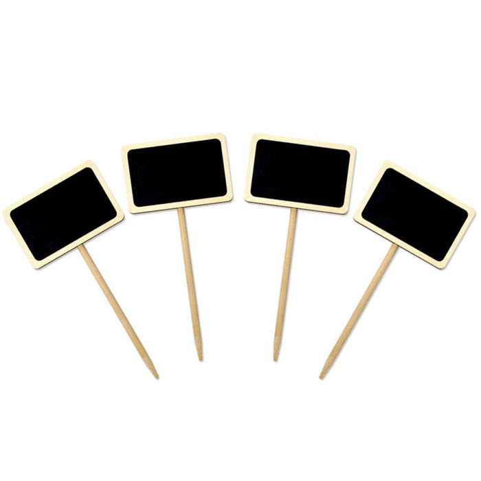 Chalk-It-Up Wood Stakes 4pc 6.6cm x 4.5cm x 15cm Natural Rectangle