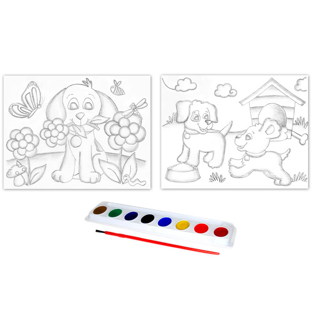 DIY' Lil Artist Watercolor Painting Set Asst Doggies
