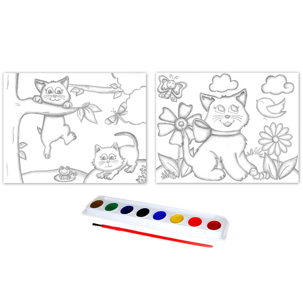 DIY' Lil Artist Watercolor Painting Set Asst Kitties