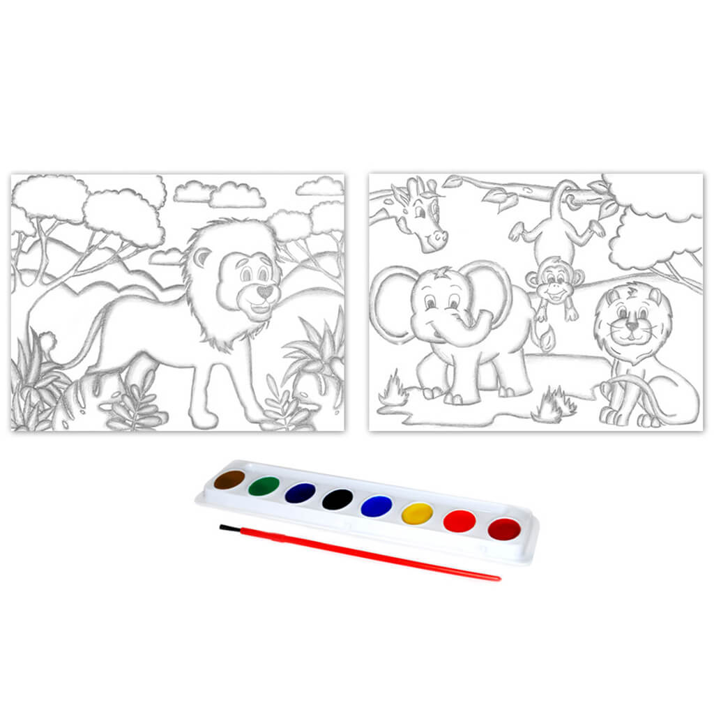 DIY' Lil Artist Watercolor Painting Set Asst Zoo Pals