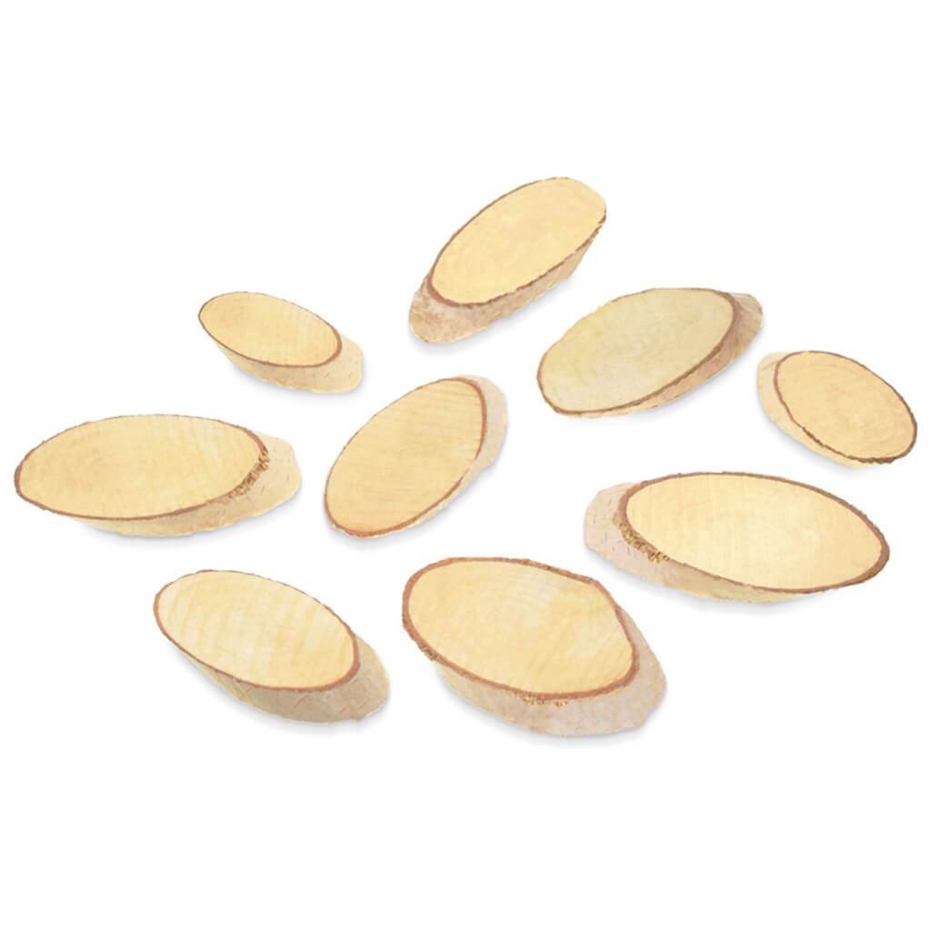 Craftwood 50g Birch Slices Natural Oval 6cm-7cm