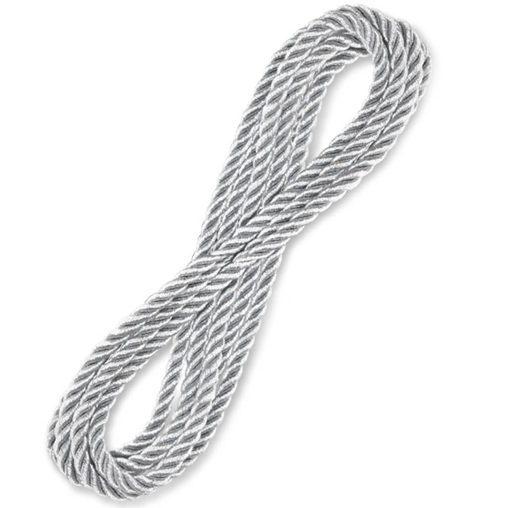 Metallic Cord 3-Ply Braided Silver 6mm x 2m