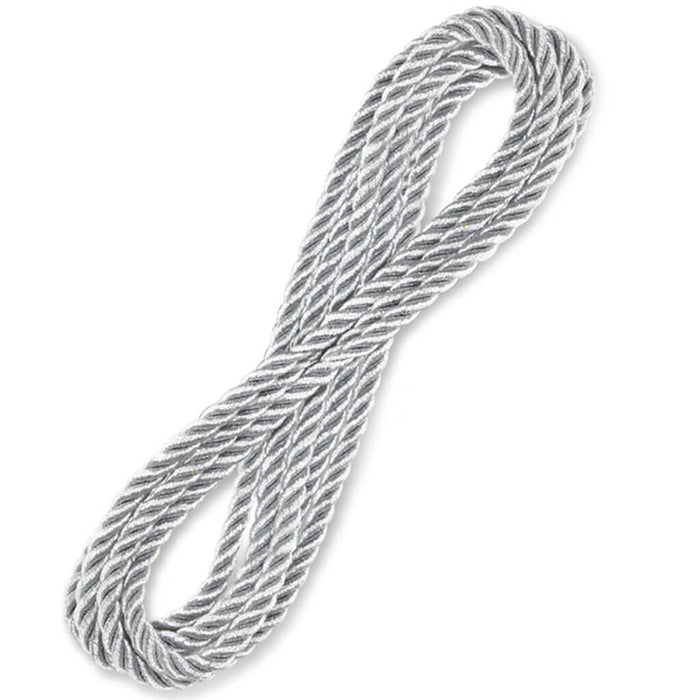 Metallic Cord 3-Ply Braided Silver 6mm x 2m