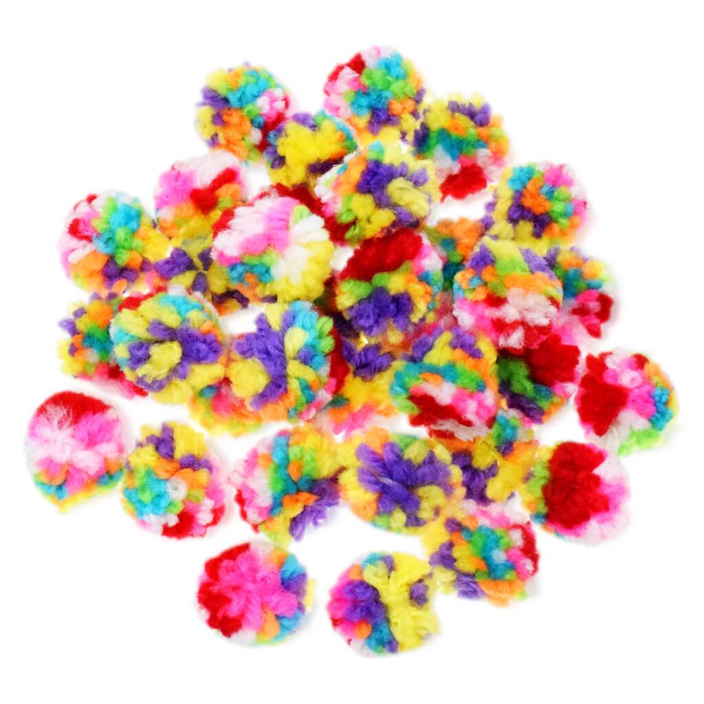 Yarn-Poms 40pc Color-Blend 1in