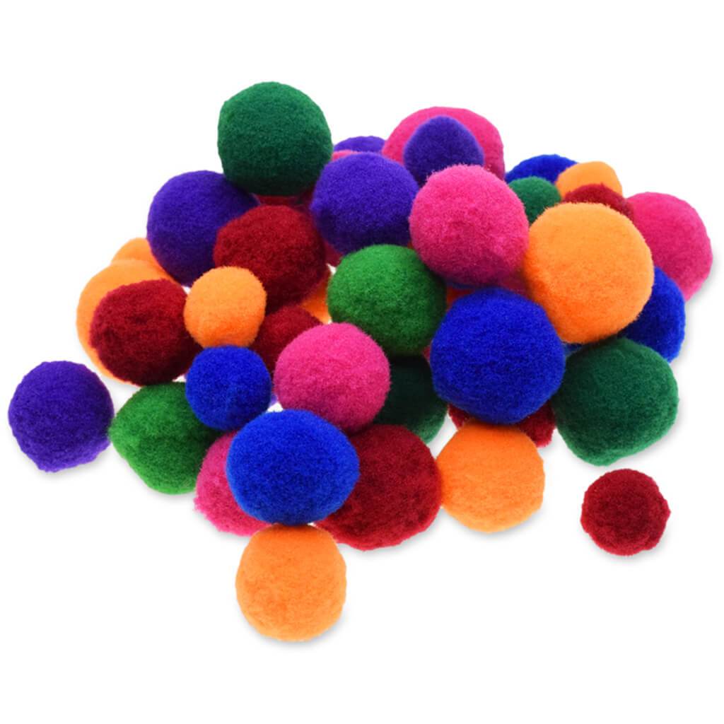Soft-Poms X48 Asst Colors 3 Asst Sizes Brights