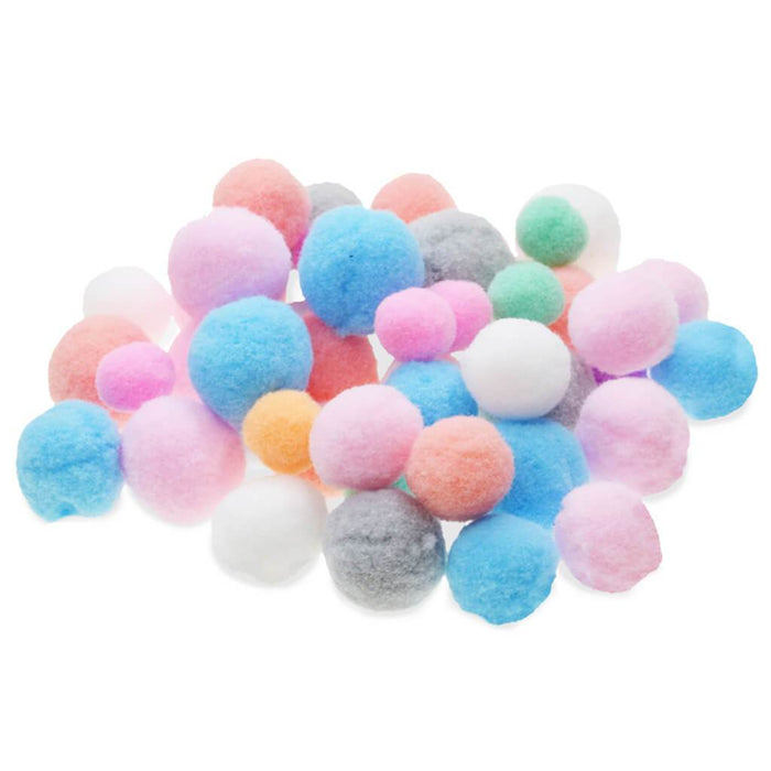 Soft-Poms X48 Asst Colors 3 Asst Sizes Pastels