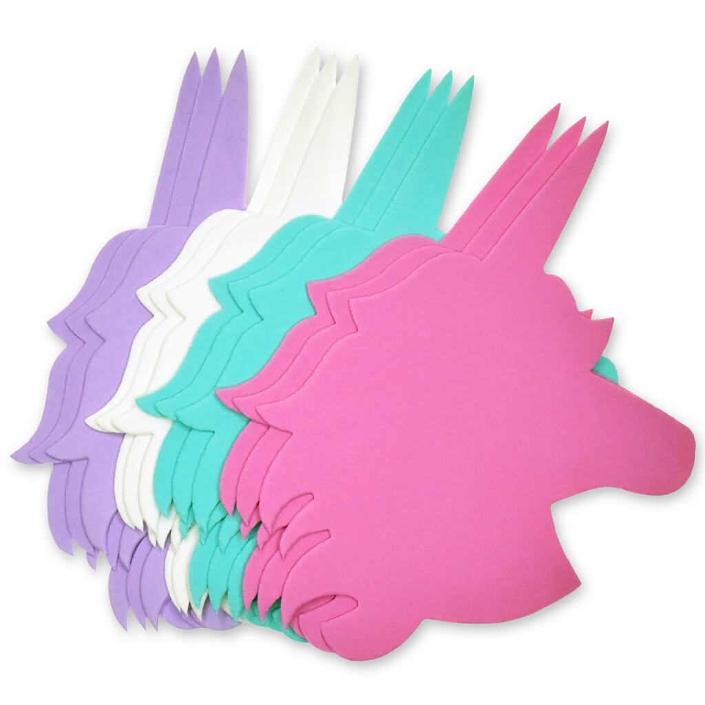 Foam Shapes X12 Asst Colors Unicorn 6in