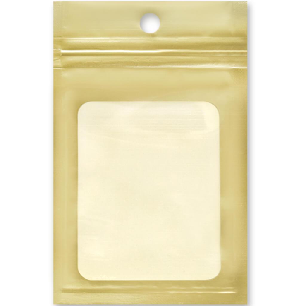 Zip-Lock Poly Pouches 3 1/8in x  4 7/8in 10pc with Window Gold