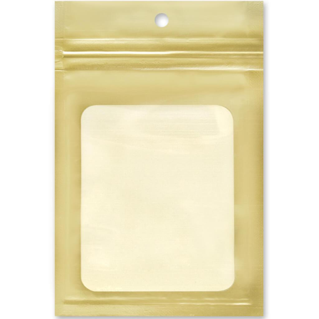 Zip-Lock Poly Pouches 4 1/8in x  6 3/8in 8pc with Window Gold