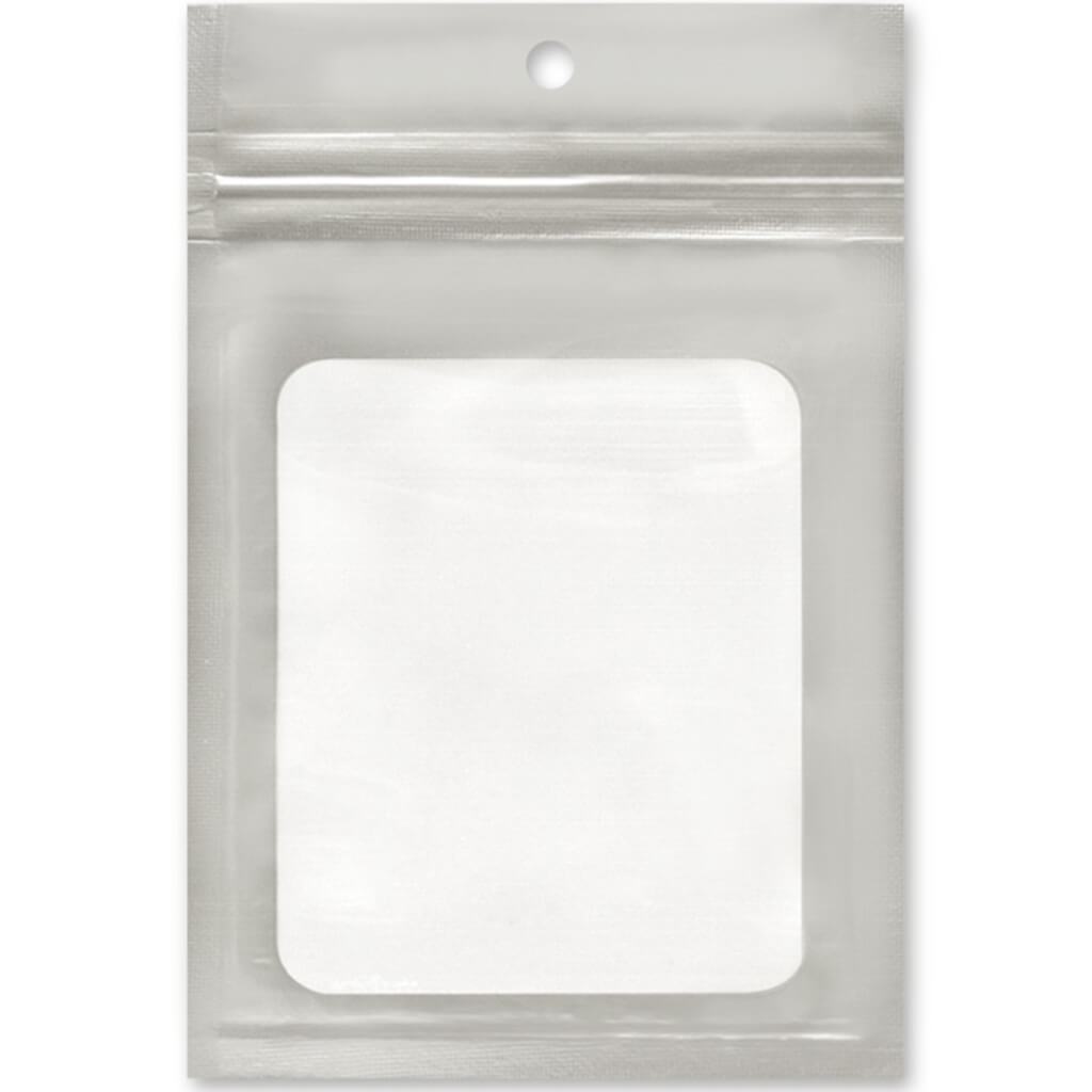 Zip-Lock Poly Pouches 4 1/8in 6 3/8in 8pc with Window Silver