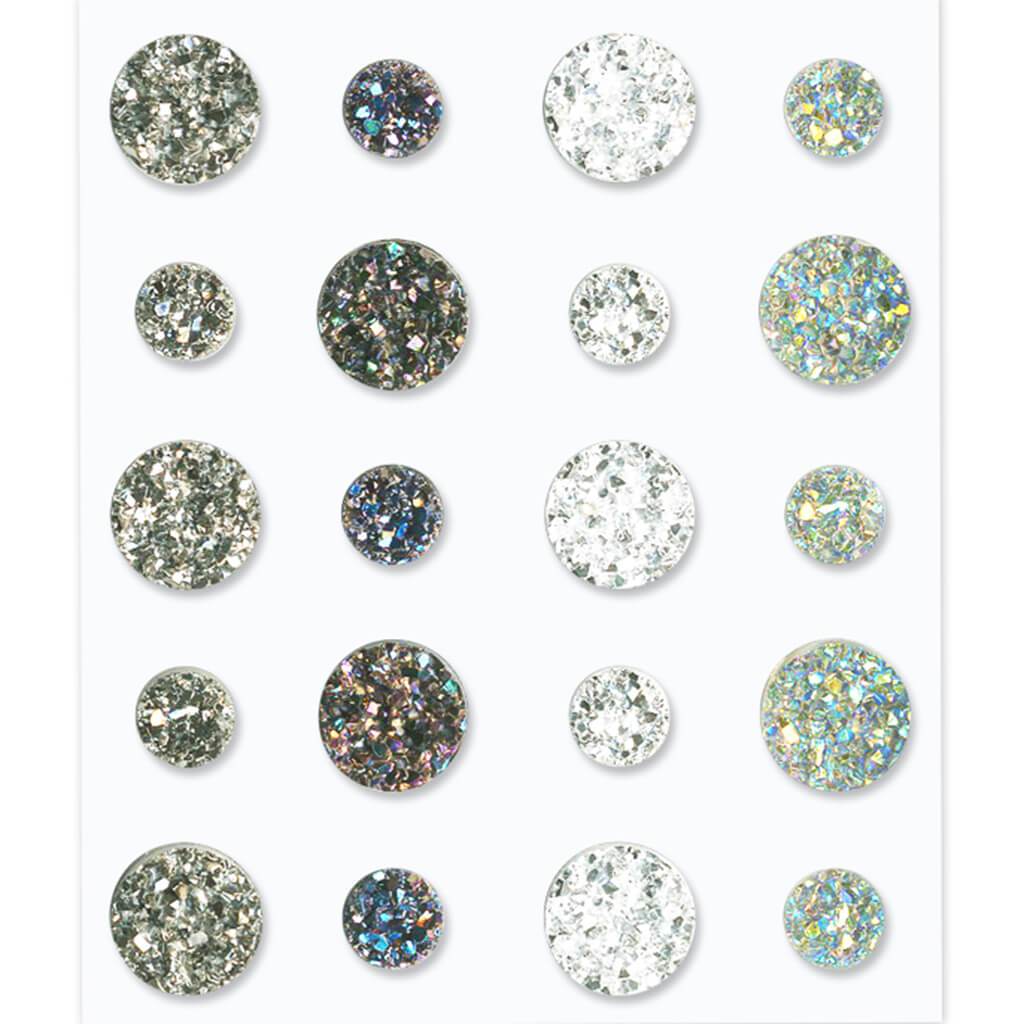 Bling Druzy Gems Self-Stick 8mm+12mm Metallic X20