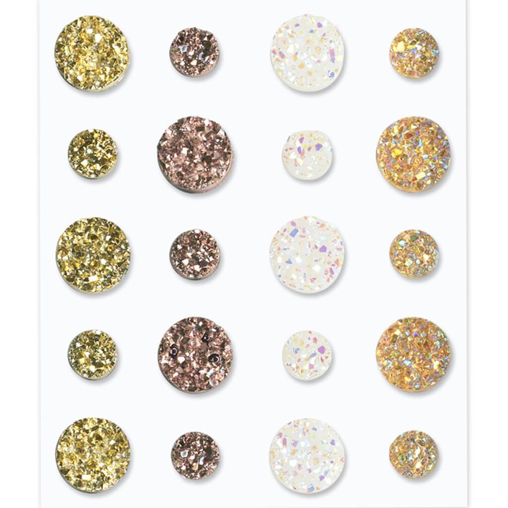 Bling Druzy Gems Self-Stick 8mm+12mm Earth X20