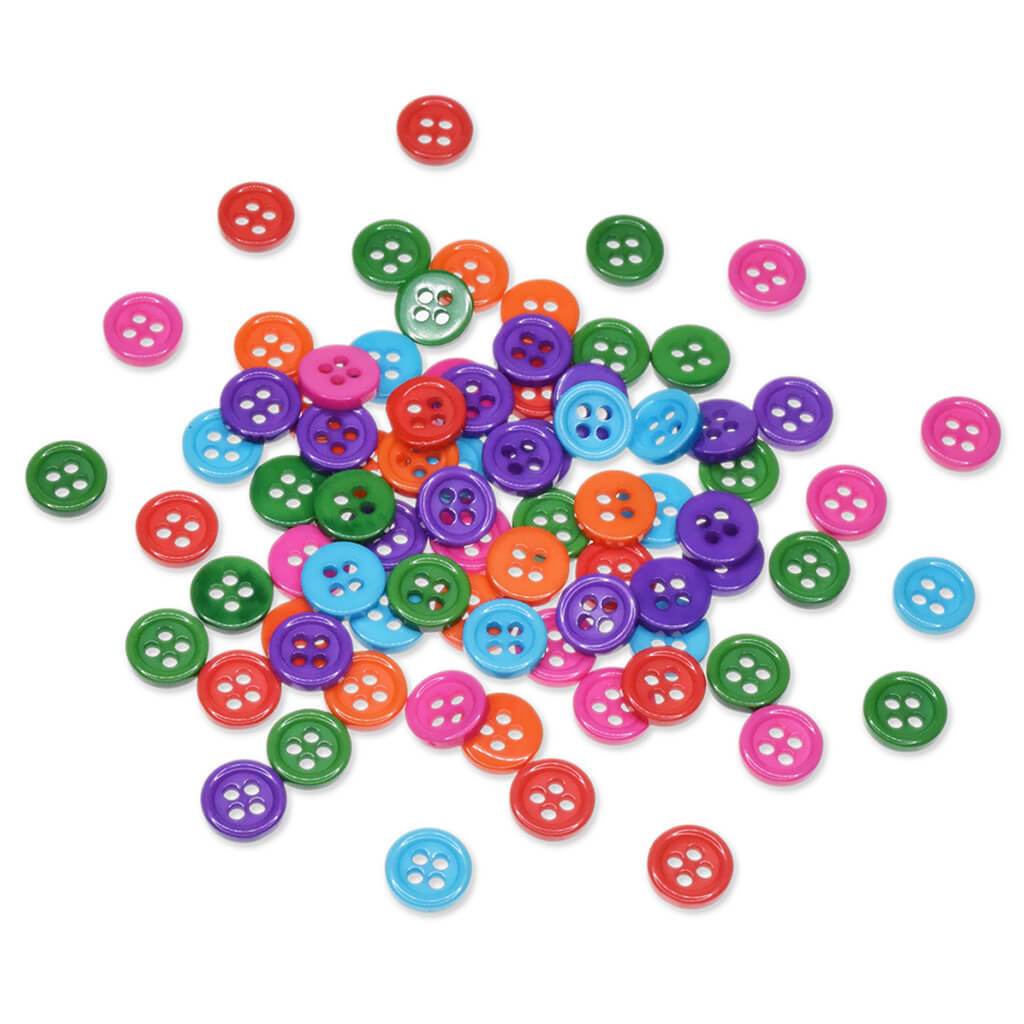 Color-Mix Resin Button Medley Brights 9mm 80Pc