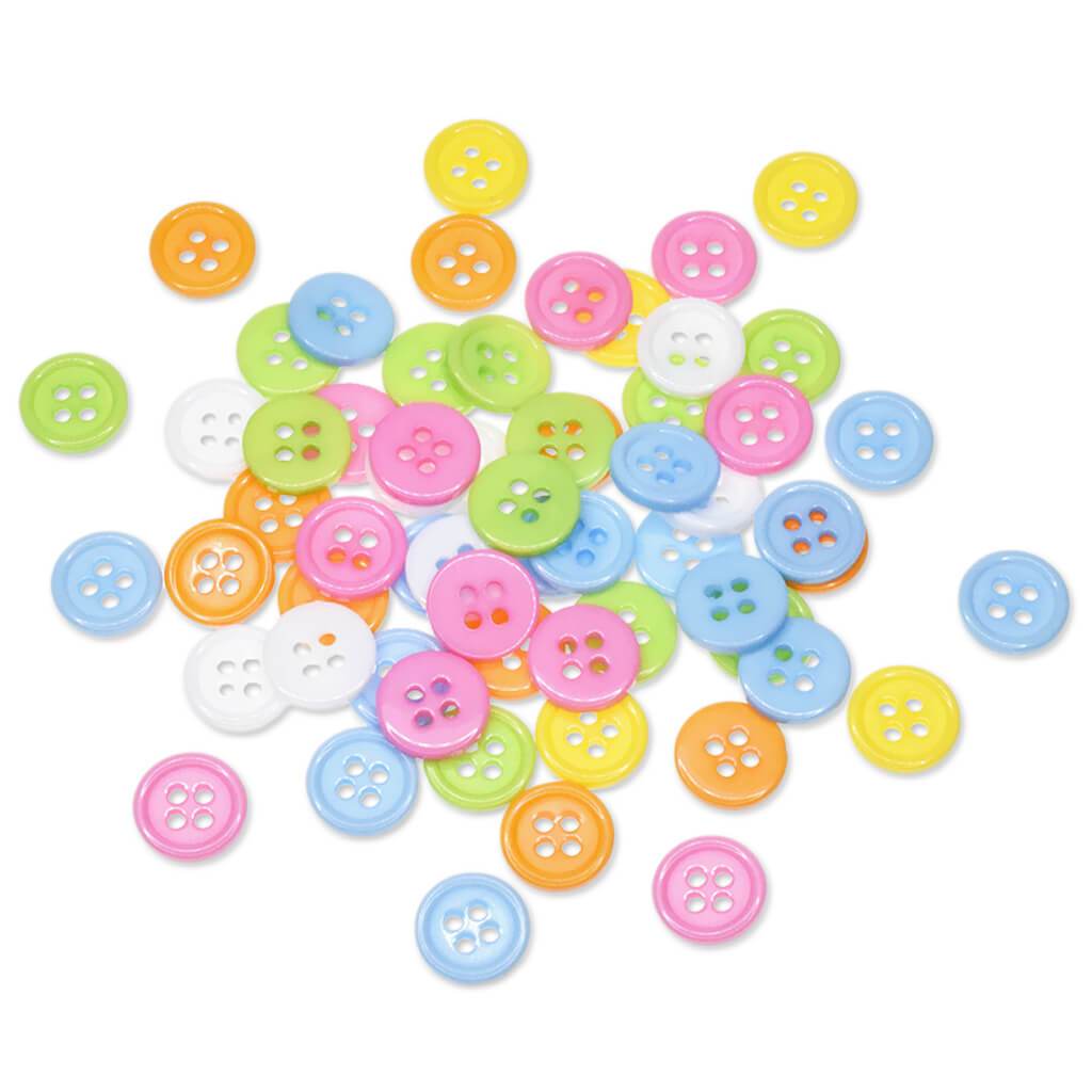 Color-Mix Resin Button Medley Pastel 11mm 60Pc