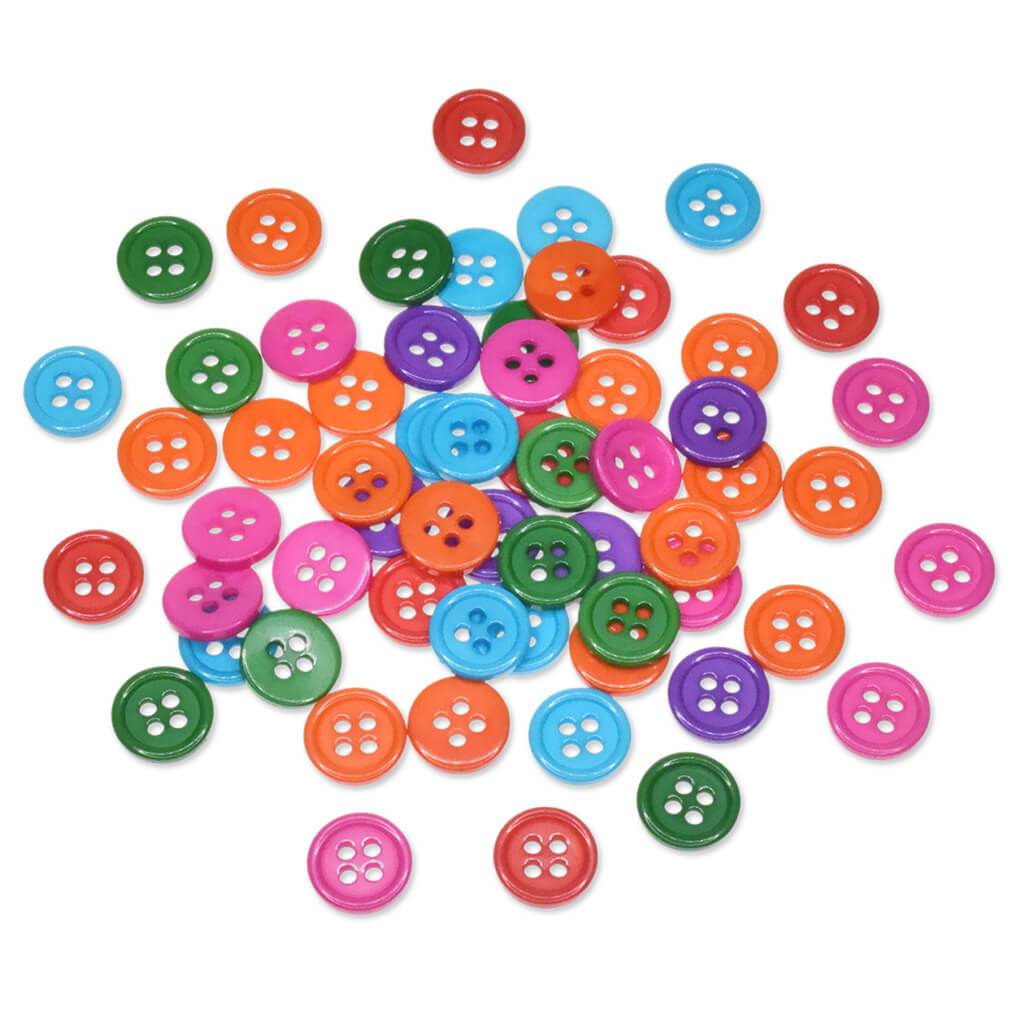 Color-Mix Resin Button Medley Brights 11mm 60Pc