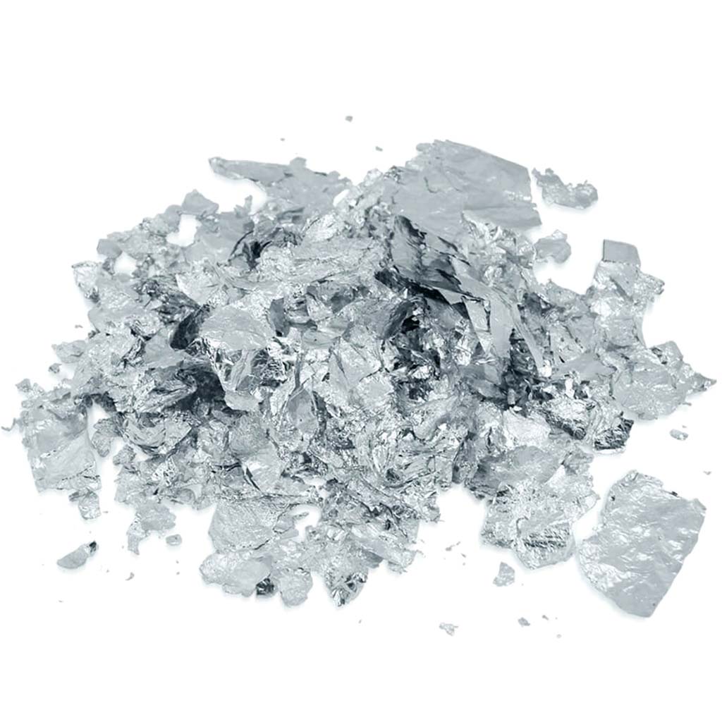 Metallic Foil Leaf Flakes Silver 5g
