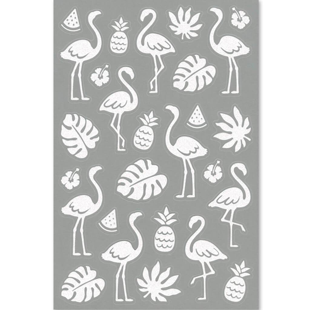 3D Glitter Stickers Flamingo 5.25in x 9in