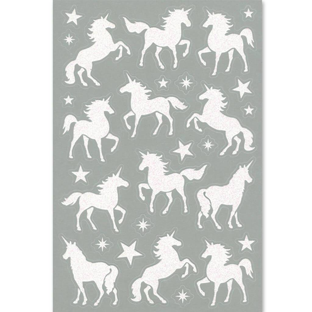 3D Glitter Stickers Unicorn 5.25in x 9in