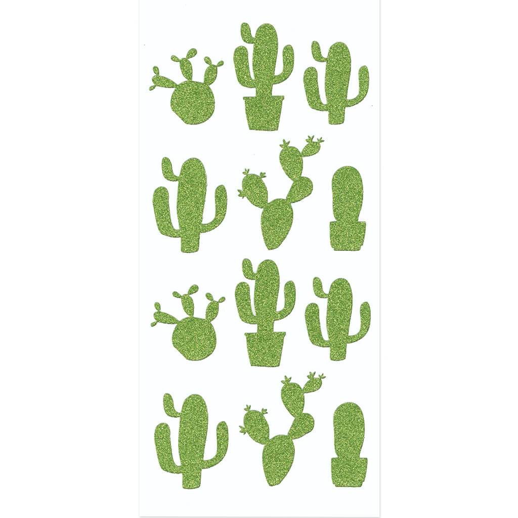 Sticker:Glitter Themed Cactus 11.5in x 23in