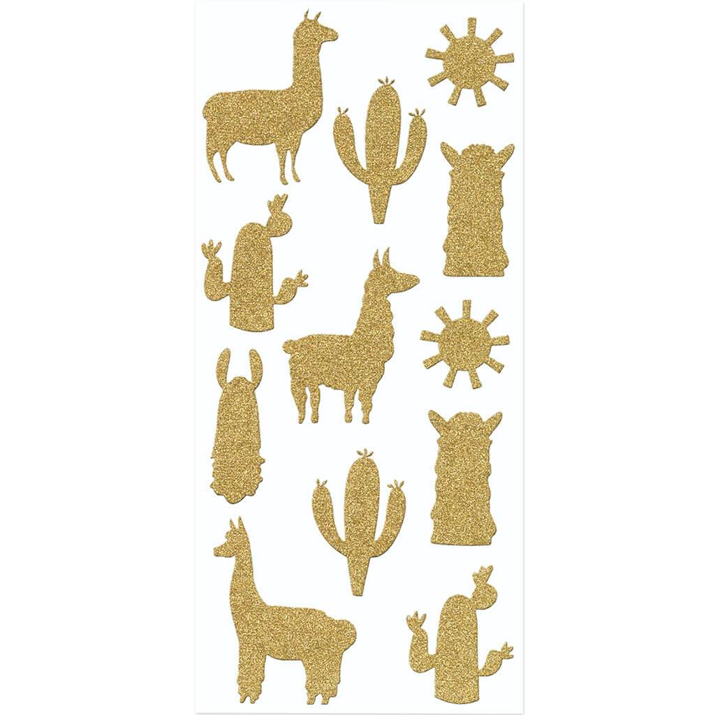 Sticker:Glitter Themed Llama 11.5in x 23in