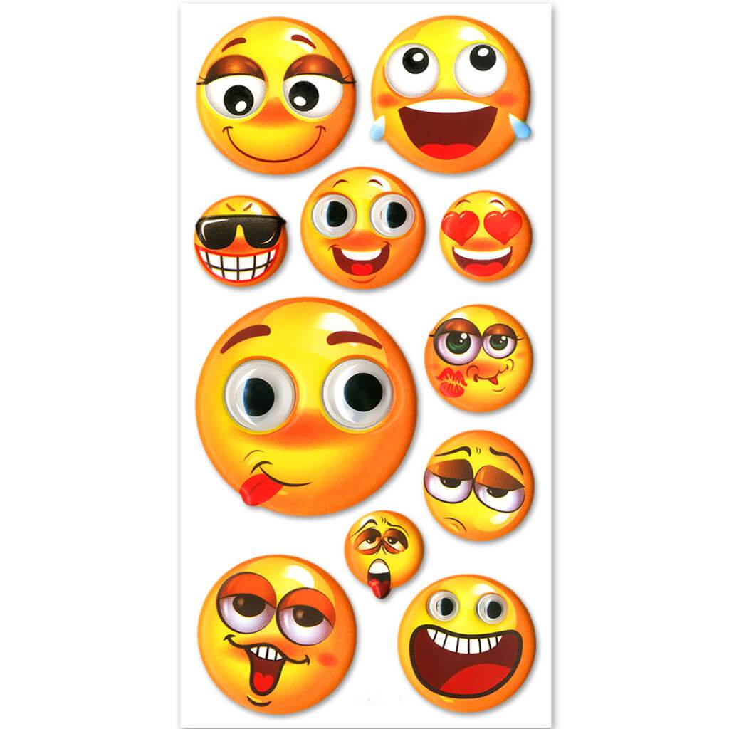 3D Puffy Animation Emoticons 9in x 17.5cm