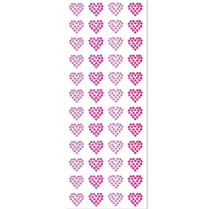 Gemstone Embellishment Pink Hearts 10 x 26.4cm