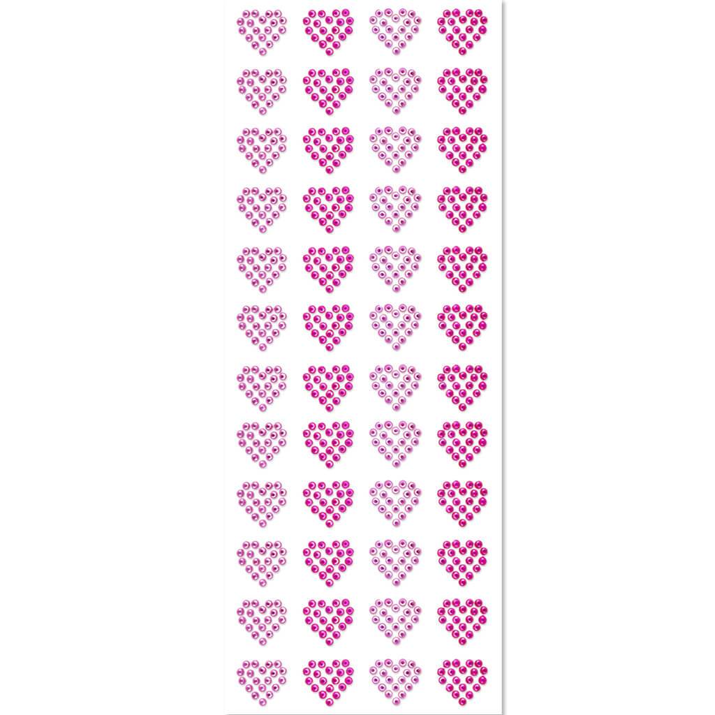 Gemstone Embellishment Pink Hearts 10 x 26.4cm