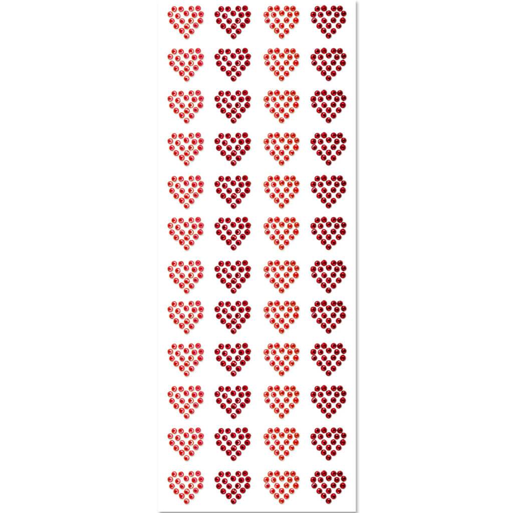 Gemstone Embellishment Red Hearts 10 x 26.4cm