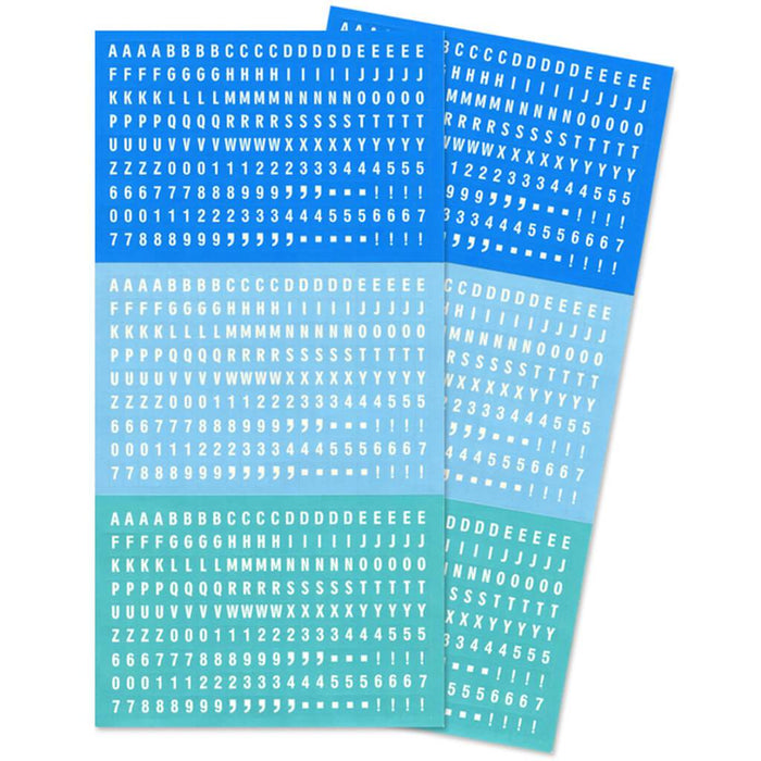 Mini Fonts (5 x 8mm) 2-Sheets Blue 12 x 24cm
