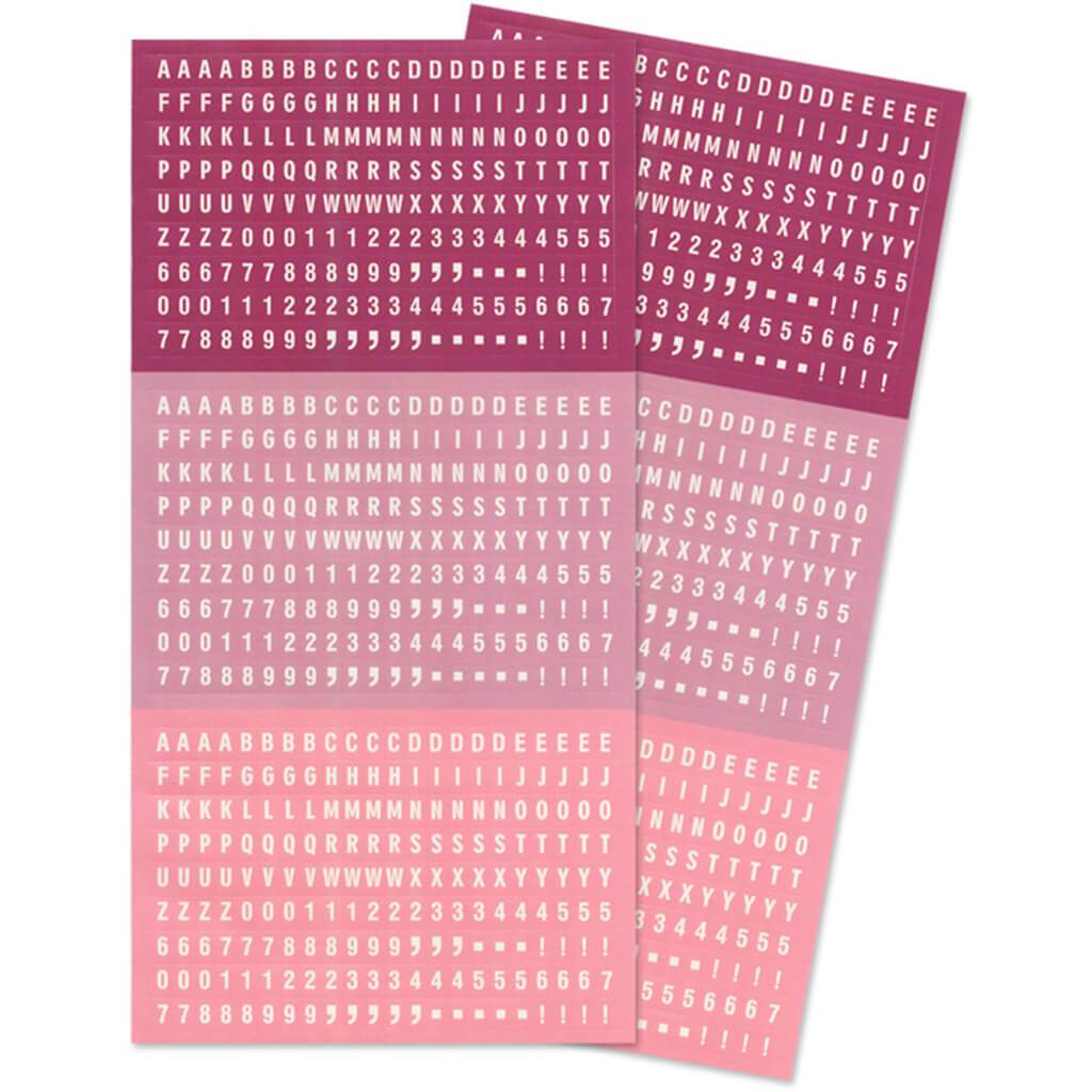 Mini Fonts (5 x 8mm) 2-Sheets Rose 12 x 24cm