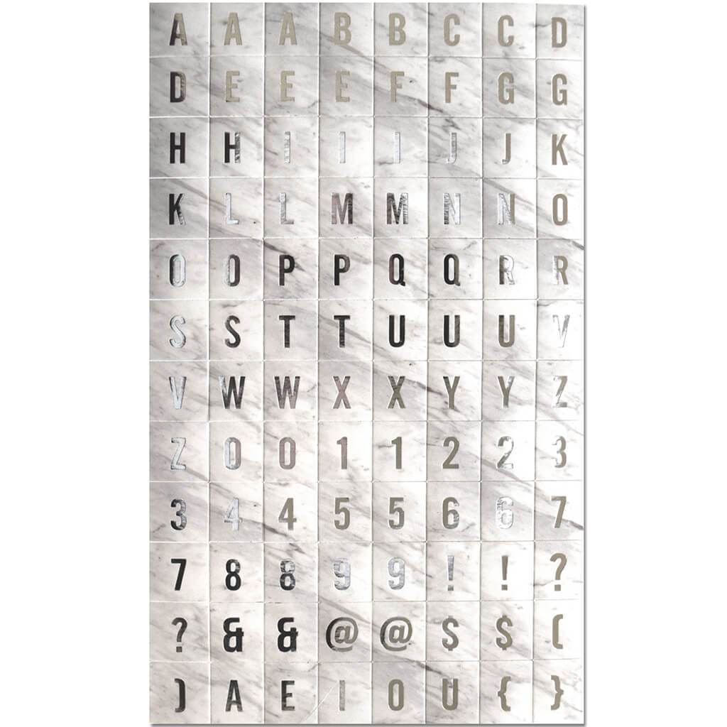 Chipboard Tile Letters X96 14.6 x 24.1cm White