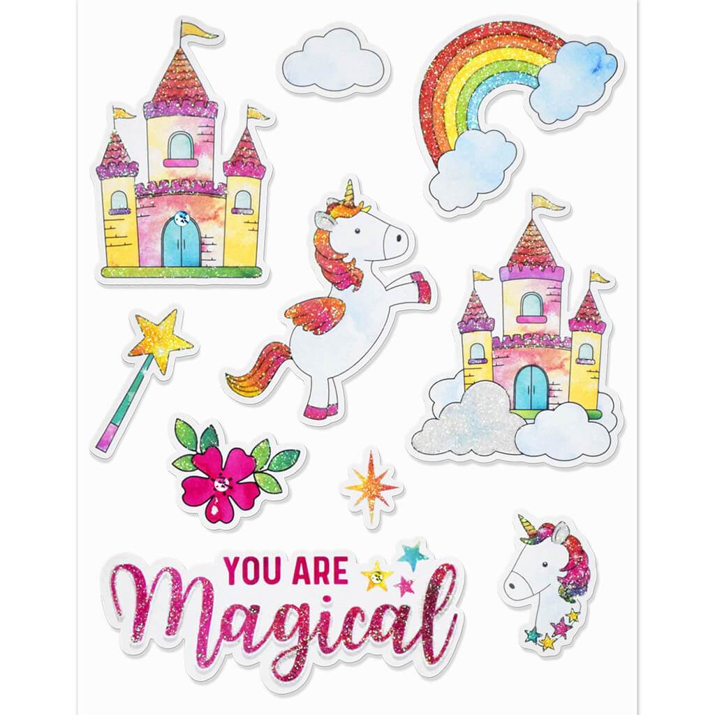 Handmade Sticker: 3D Glitter You Are Magical 4.5 x 5.5
