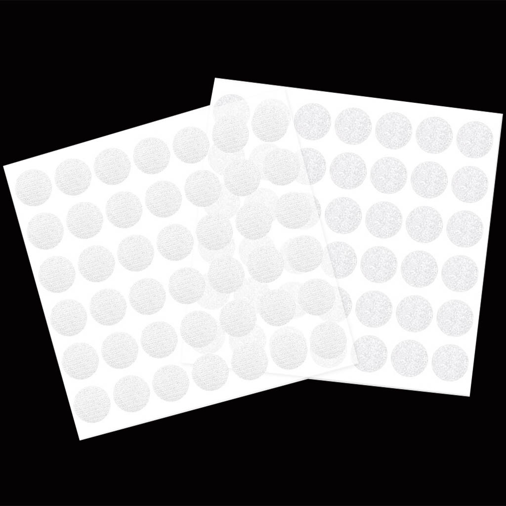 3D Hook &amp; Loop Sticky Dots Round 42-Pairs Dual-Adhesive 1/2in