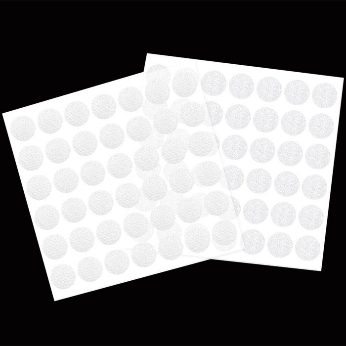 3D Hook & Loop Sticky Dots Round 42-Pairs Dual-Adhesive 1/2in