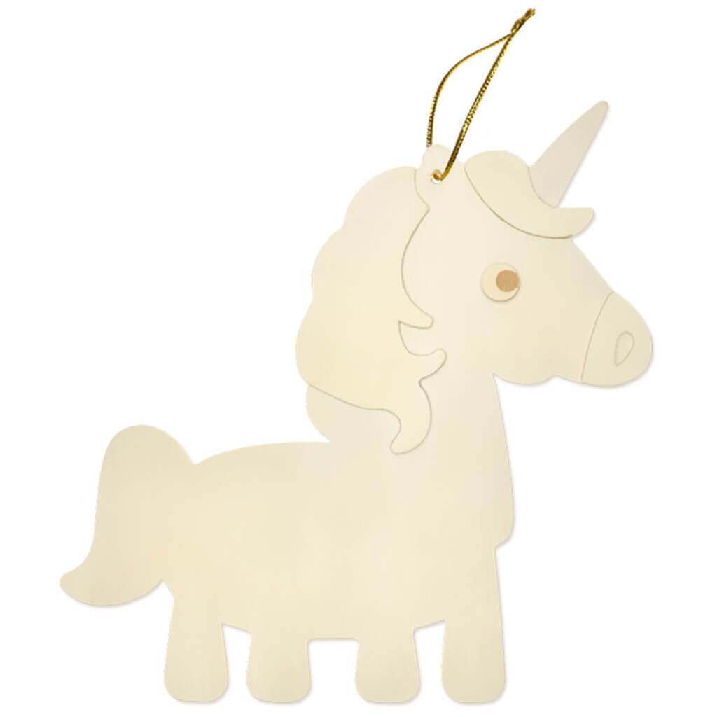 Wood Decor DIY 3D Wall Plaques Unicorn with Goldmetal Hook