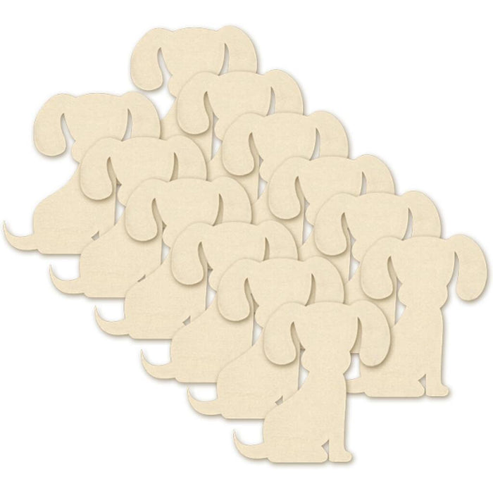 Wood Shapes Themed X12 Puppy 5cm