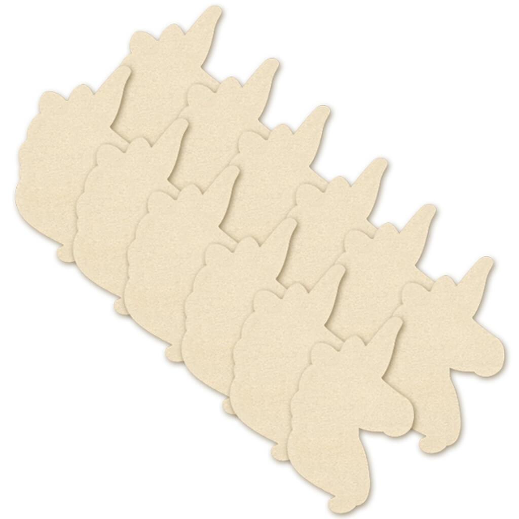 Wood Shapes Themed X12 Unicorn 5cm