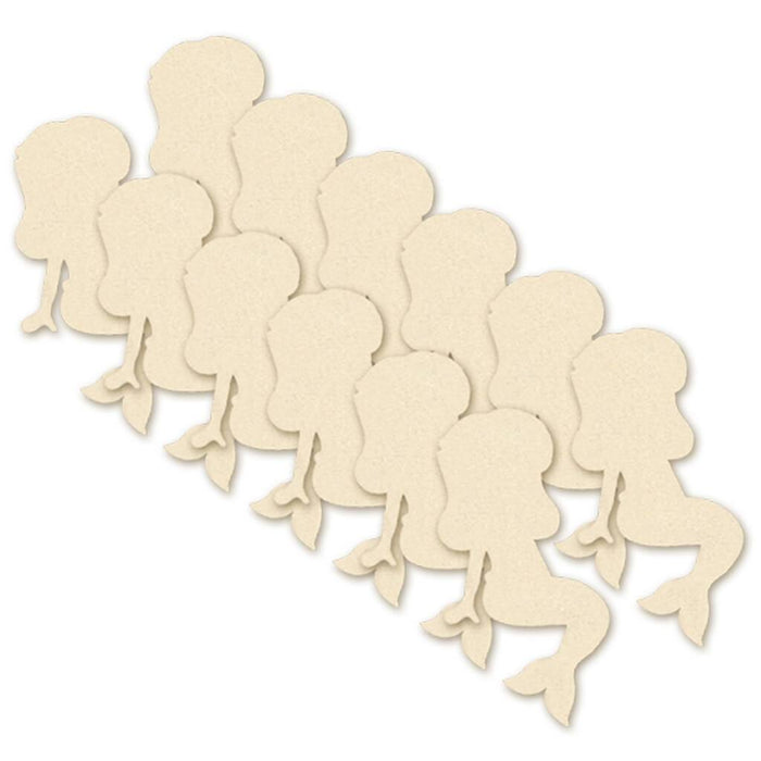 Wood Shapes Themed X12 Mermaid 5cm