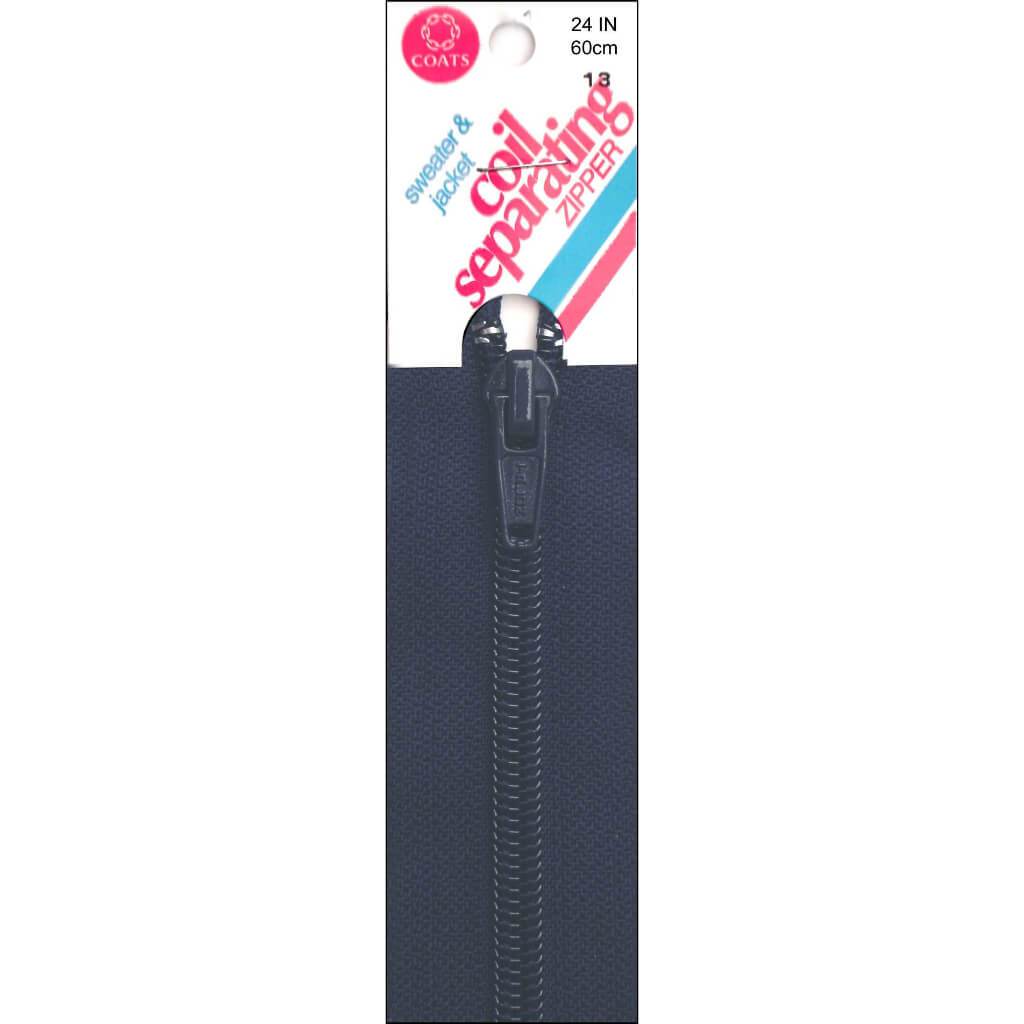 Coats Coil Separating Zipper 24in Navy