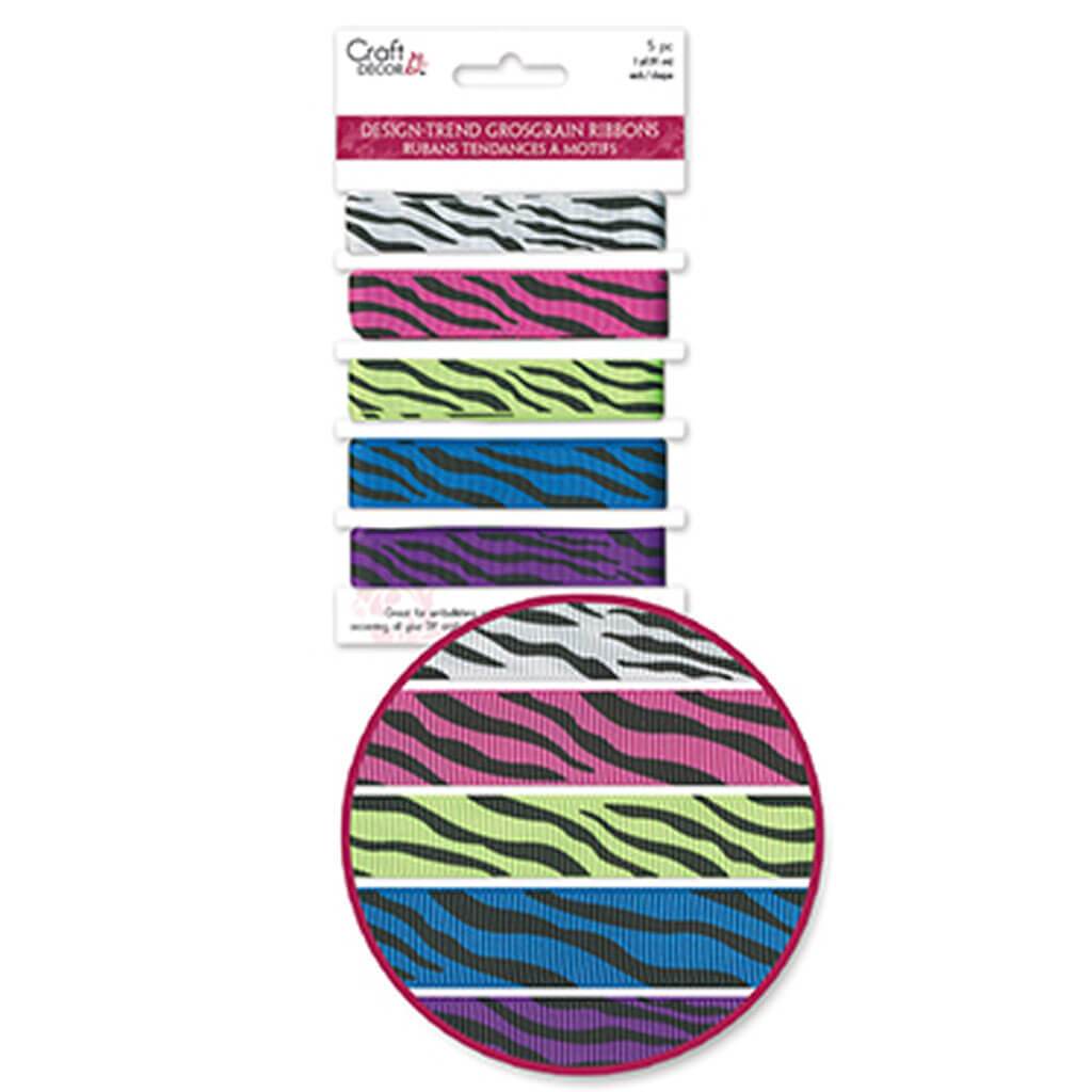Craft Decor Ribbons Grosgrain Design-Trends Zebra
