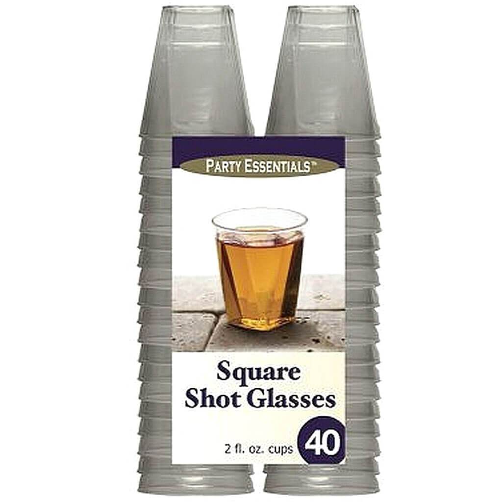 Square Shot Glasses Clear 40ct 2oz