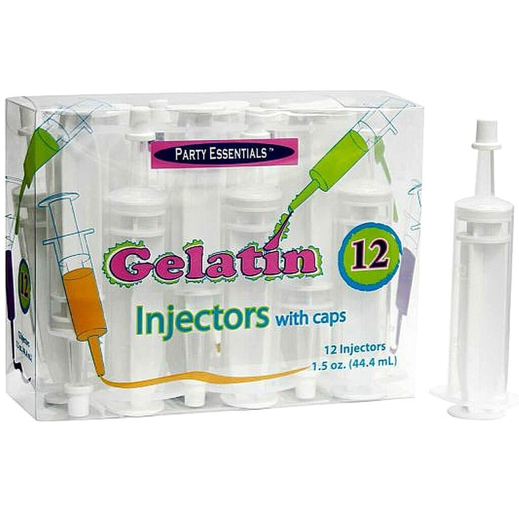 Clear Gelatin Injectors With Cap 12ct, 1.5oz