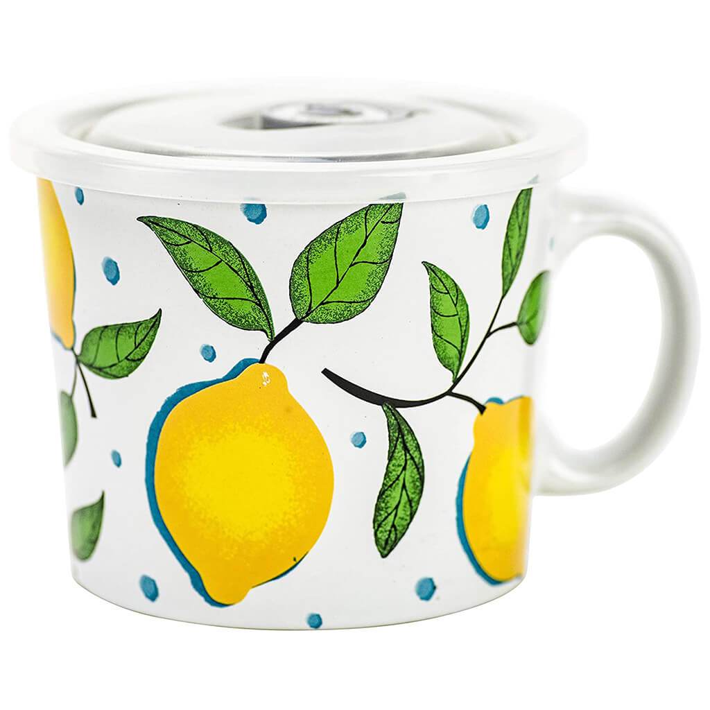 Lemon Souper Mug with Lid 24oz
