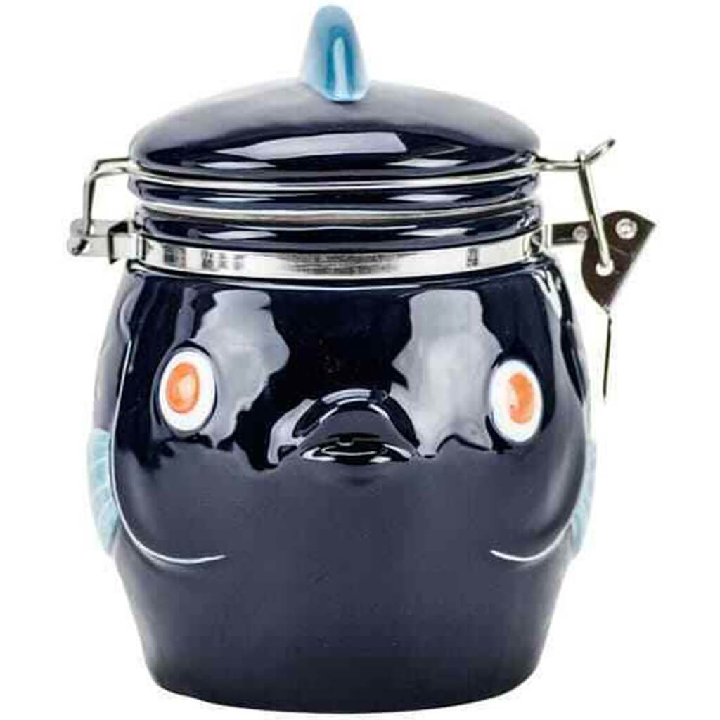 Blue Fish Hinged Jar