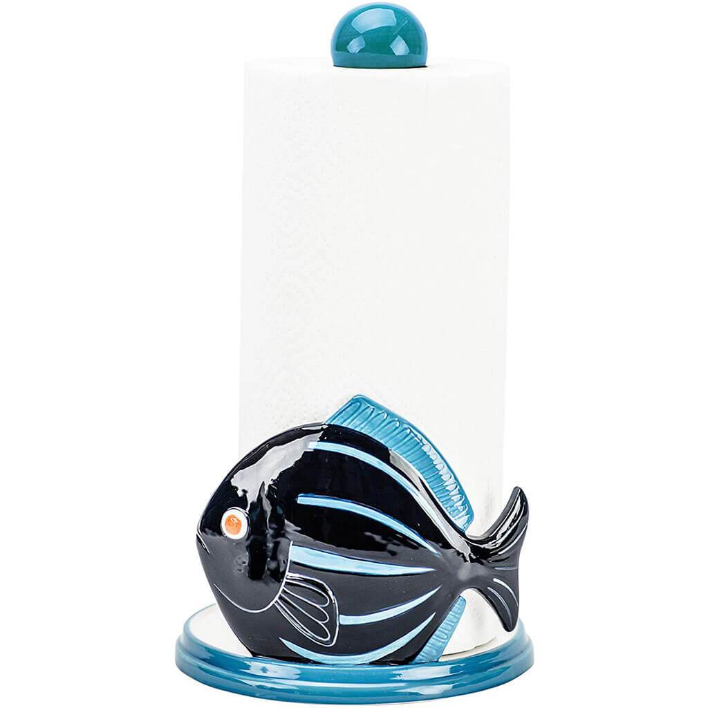 Portside Blue Fish Paper Towel Holder