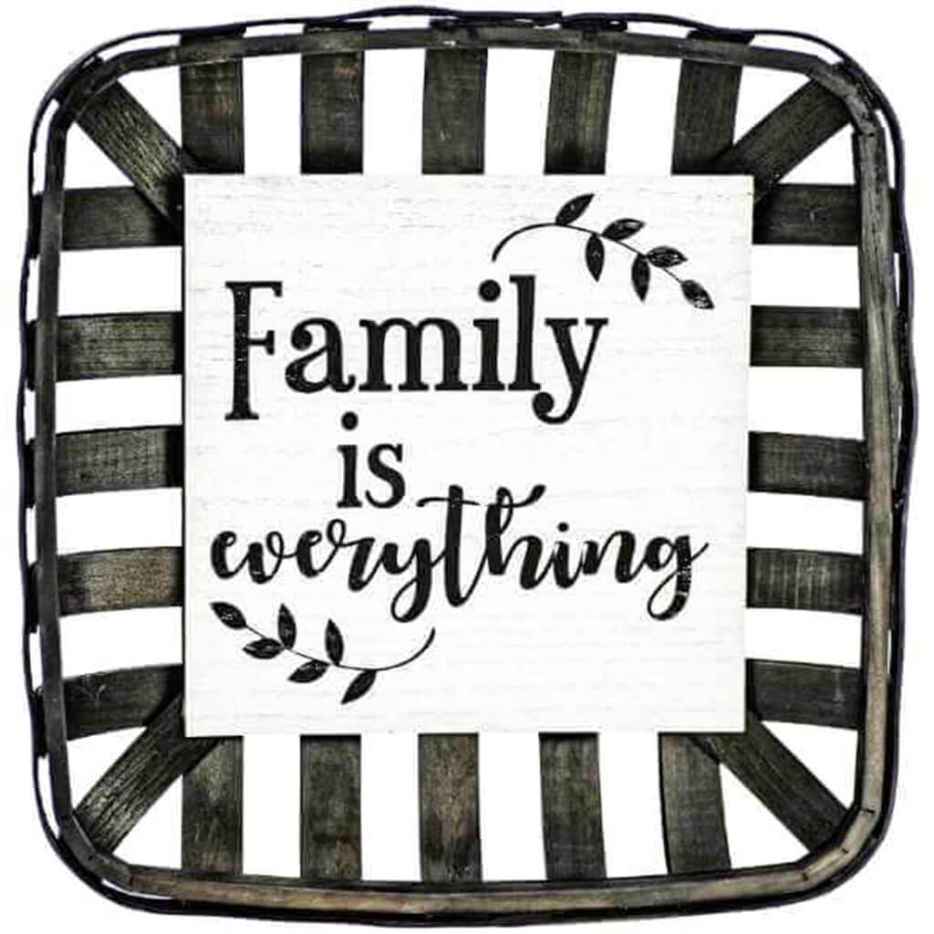 Family is Everything Wall Hanging Basket