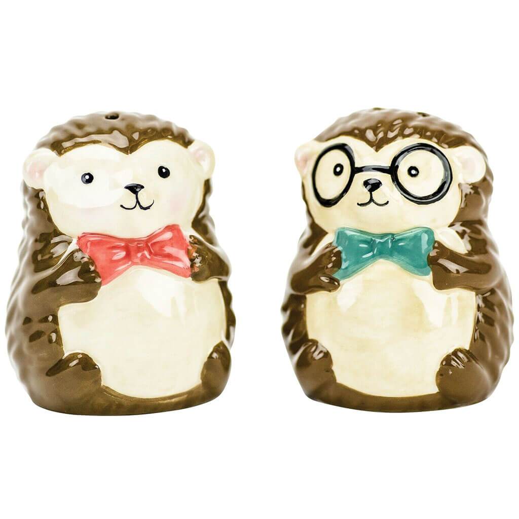 Bow Tie Hedgehog Salt &amp; Pepper Shaker Set of 2