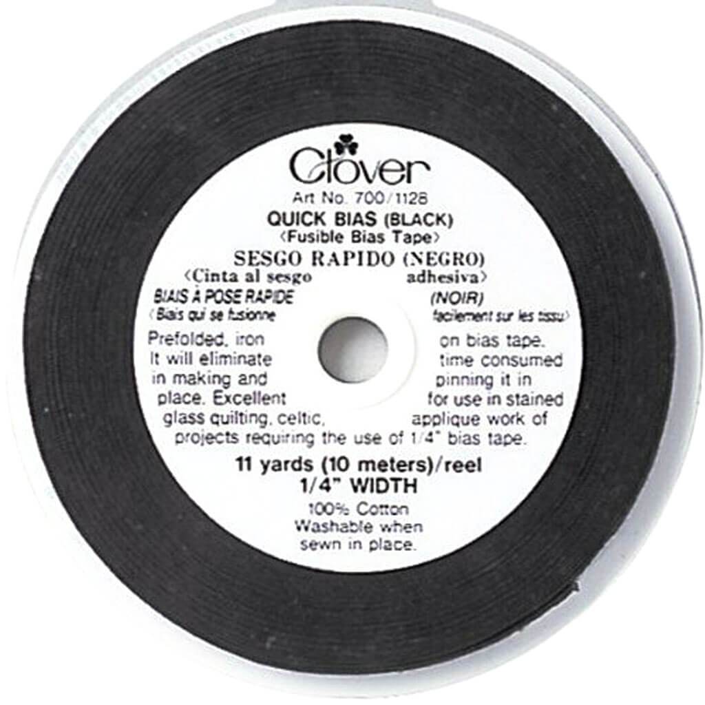 Quick Fusible Bias Tape .25in x 11yd Black